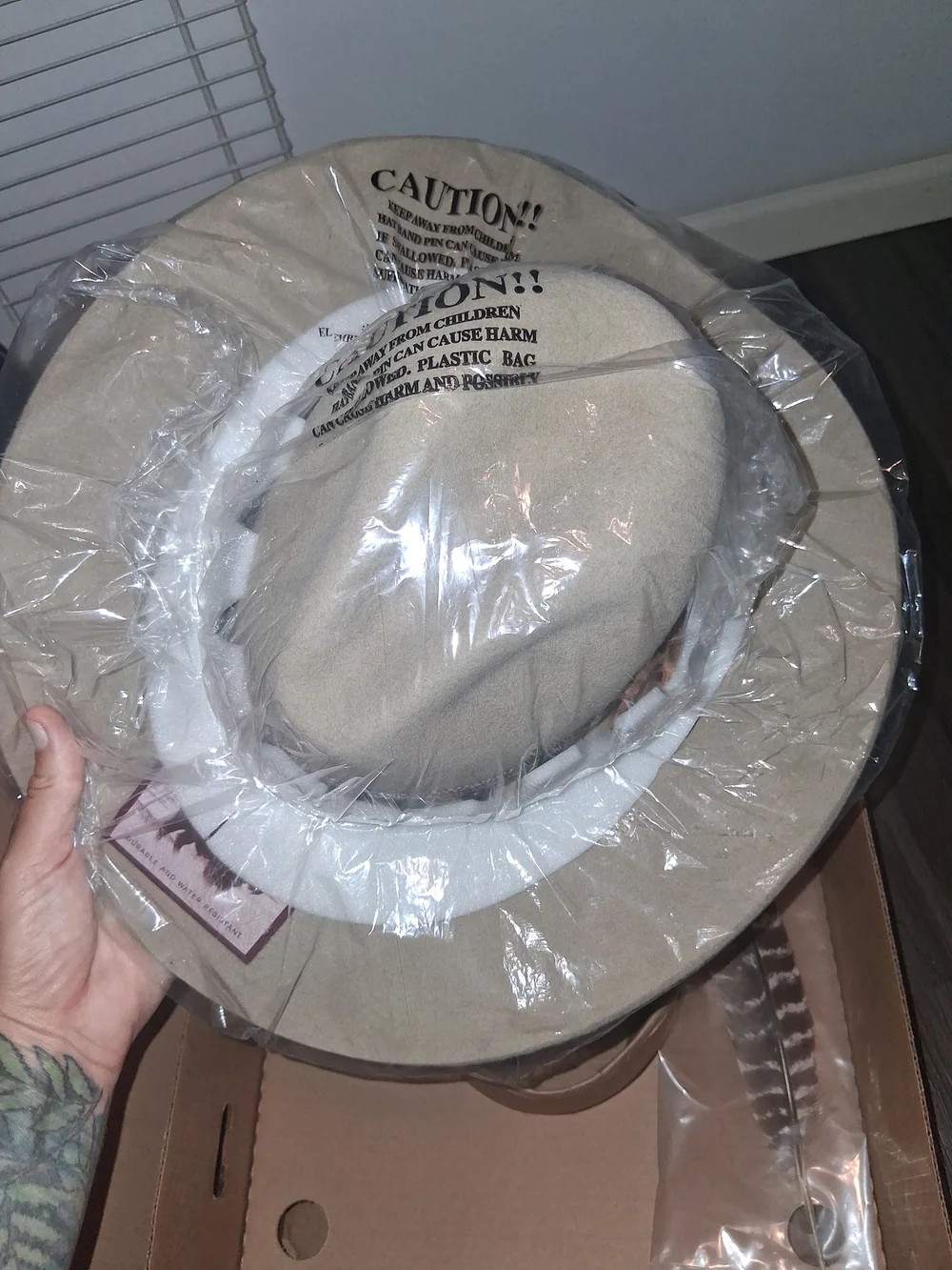 Stetson Womens Buffalo Cowgirl Hat with Studded Brown Leather Band Size 7